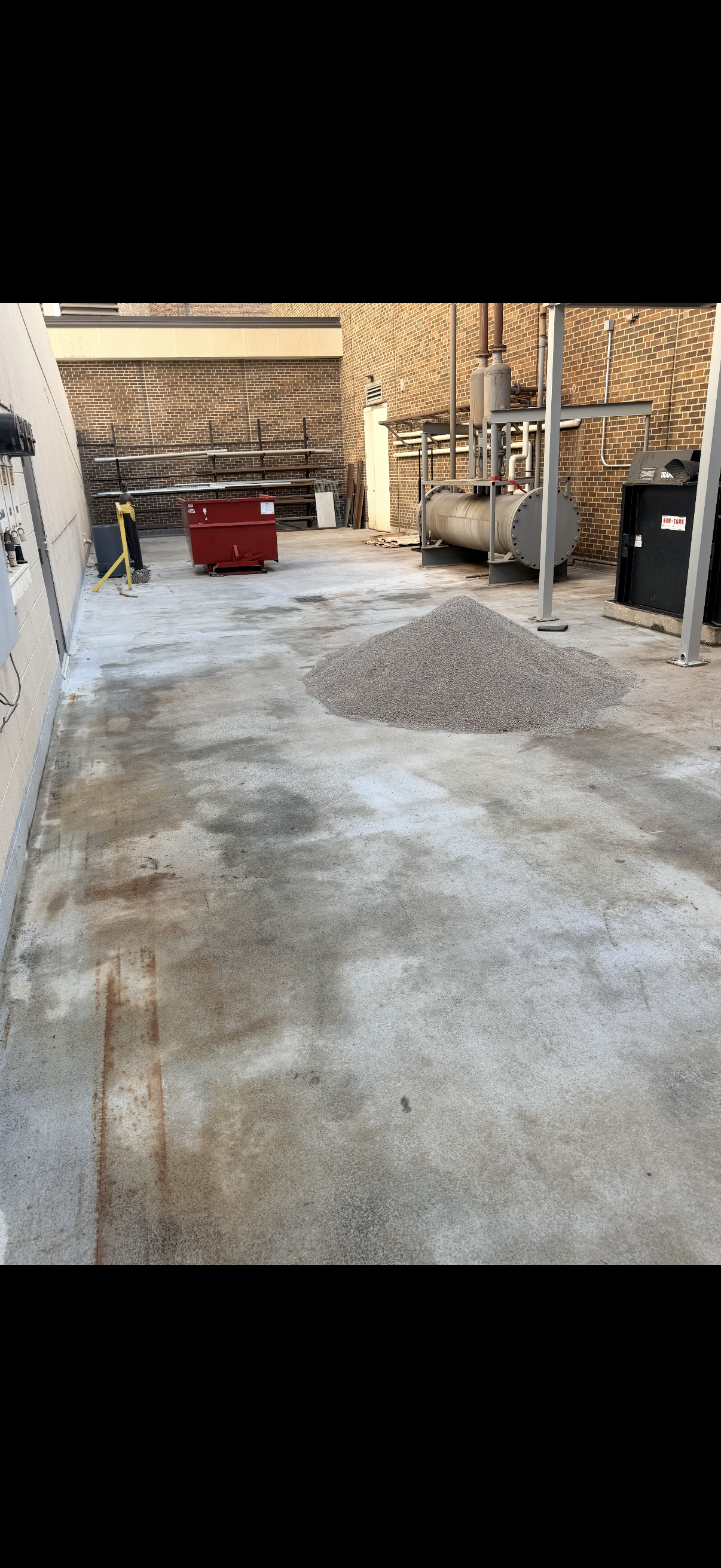 Exterior industrial pavement after EOTD spill cleanup